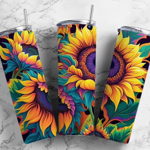 Colorful Floral - 20 oz Skinny Tumbler Sublimation Transfers