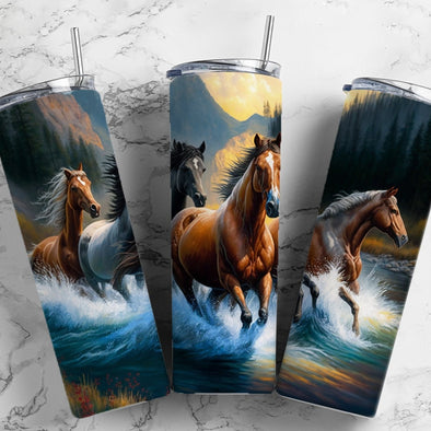 Horse - 20 oz Skinny Tumbler Sublimation Transfers