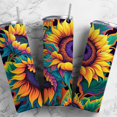 Colorful Floral- 20 oz Skinny Tumbler Sublimation Transfers