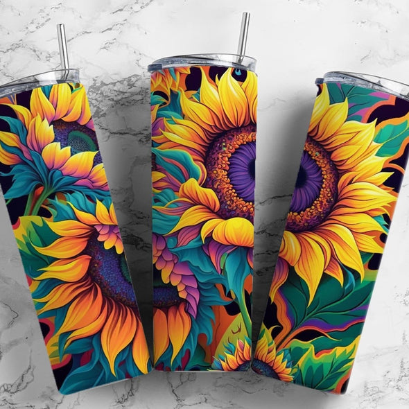 Colorful Floral- 20 oz Skinny Tumbler Sublimation Transfers