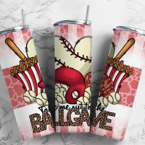 Take Me Out To The Ballgame- 20 oz Skinny Tumbler Sublimation Transfers