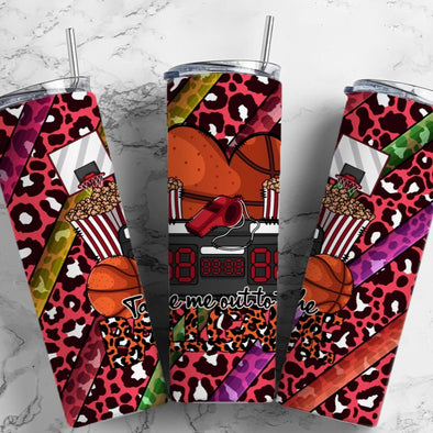 Leopard Ball Game- 20 oz Skinny Tumbler Sublimation Transfers