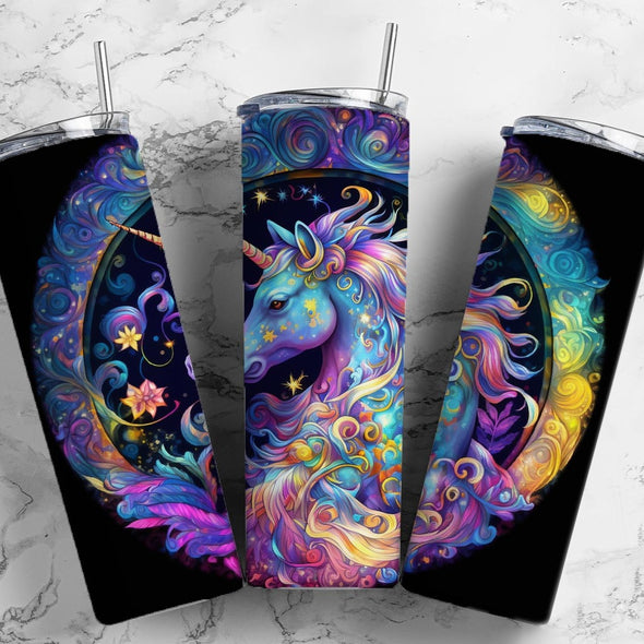 Rainbow Unicorn- 20 oz Skinny Tumbler Sublimation Transfers