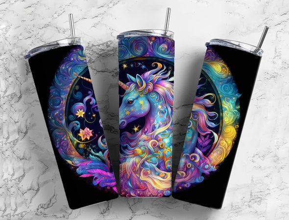 Rainbow Unicorn- 20 oz Skinny Tumbler Sublimation Transfers