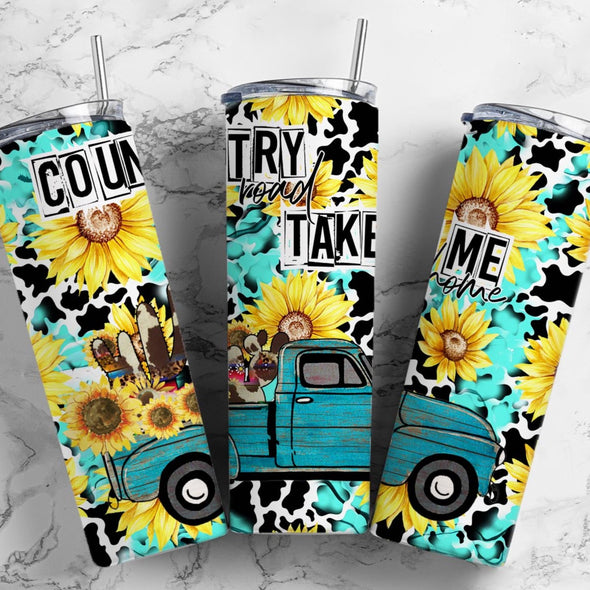 Country Road Take Me Home - 20 oz Skinny Tumbler Sublimation Transfers
