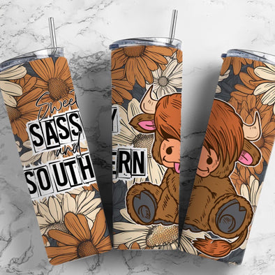 Sweet Sassy and Southern - 20 oz Skinny Tumbler Sublimation Transfers