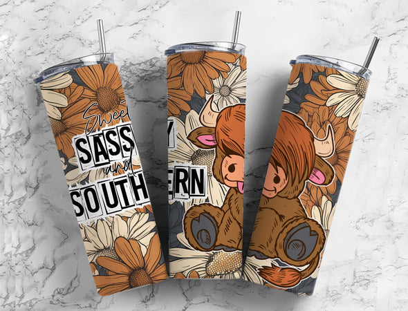 Sweet Sassy and Southern - 20 oz Skinny Tumbler Sublimation Transfers