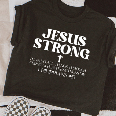 Jesus Strong WHITE INK -  Screen Print Transfer