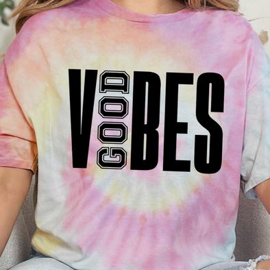 Good Vibes BLACK INK -  Screen Print Transfer