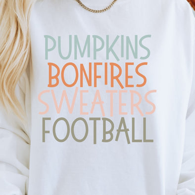 Pumpkins Bonfires Sweaters Football- DTF Transfer