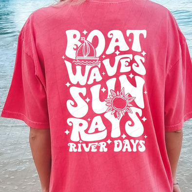 Boat Waves -  Screen Print Transfer