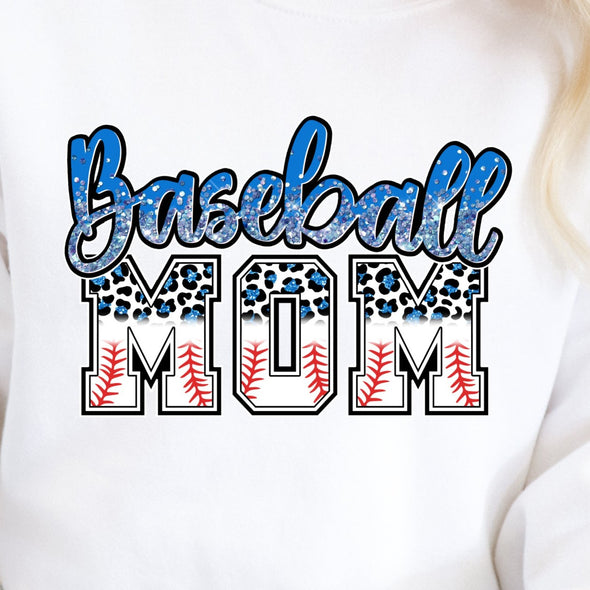 Baseball Mom Blue Leopard -  DTF