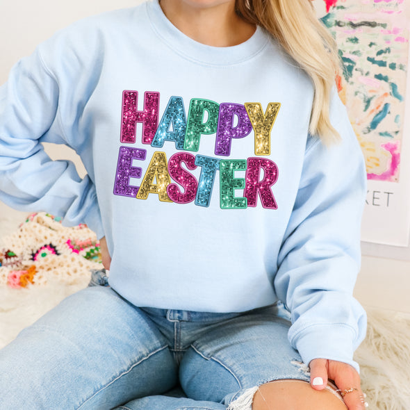 Happy Easter Sequin Embroidered - DTF