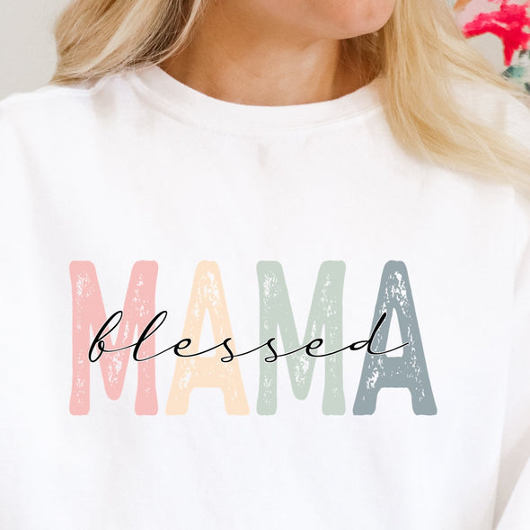 Blessed Mama Distressed - DTF Transfer
