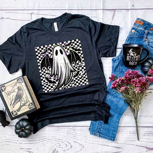 Distressed Checkered Ghostie - DTF Transfer