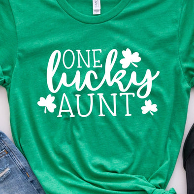 One Lucky Aunt - Screen Print Transfer