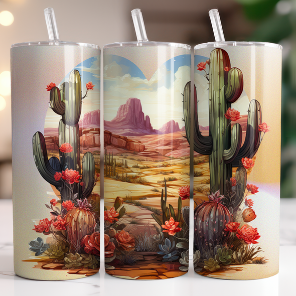 Desert Heart - 20 oz Skinny Tumbler Sublimation Transfers