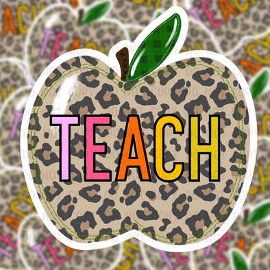 V10 Teach Leopard Apple - Vinyl Sticker Decal