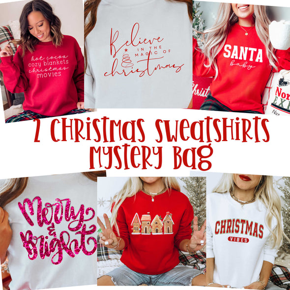 2 Mystery Christmas Sweatshirts Grab Bag