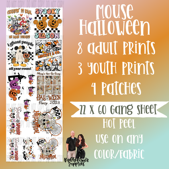 Mouse Halloween GANG SHEET - DTF Transfer