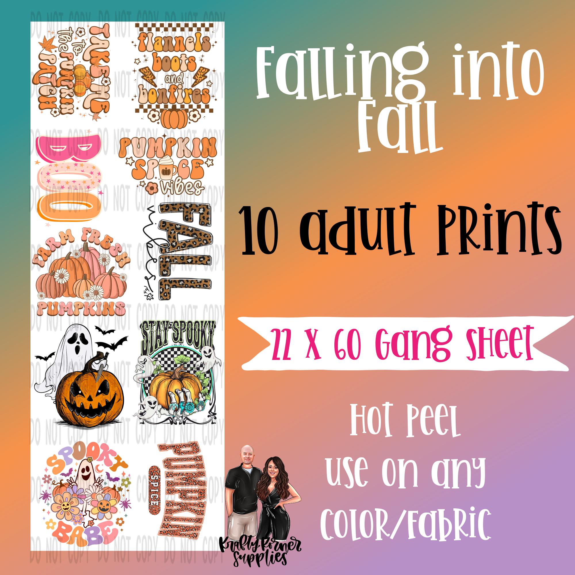 Falling into Fall GANG SHEET - DTF Transfer – Krafty Korner Supplies
