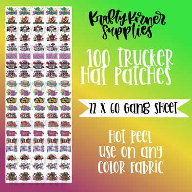 Trucker Hat GANG SHEET - DTF Transfer