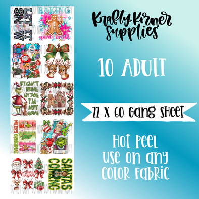 Let It Snow GANG SHEET - DTF Transfer