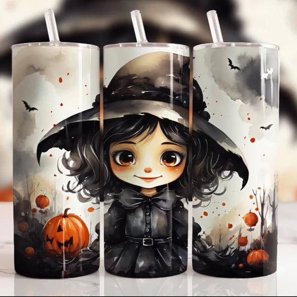 Halloween  Girl - 20 oz Skinny Tumbler Sublimation Transfers