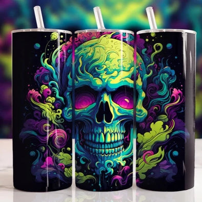 Skull - 20 oz Skinny Tumbler Sublimation Transfers