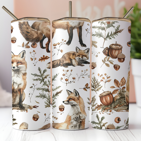 Foxes - 20 oz Skinny Tumbler Sublimation Transfers