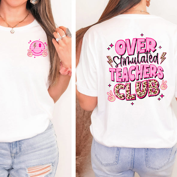 Over Stimulated Teachers Club Set - DTF Transfer