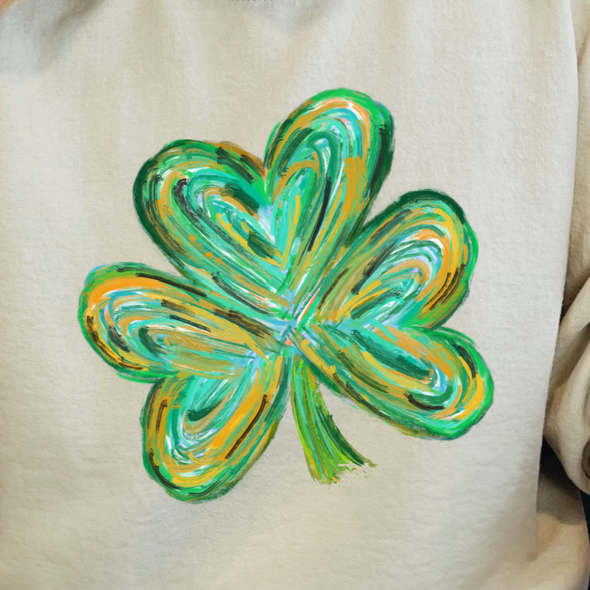 Shamrock watercolor  - Screen Print Transfer