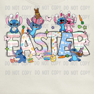 Blue Cartoon Easter  -  DTF