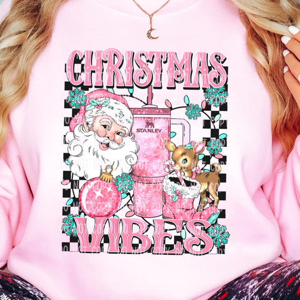 Christmas Vibes Pink - DTF