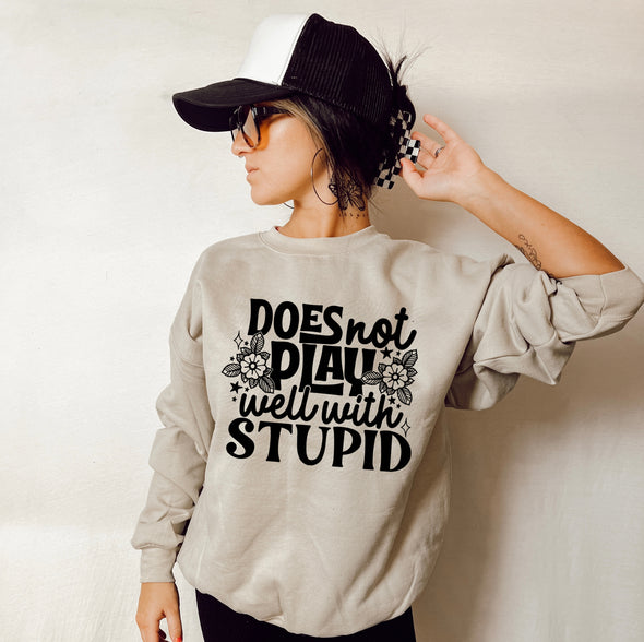 Does Not Play Well -  Screen Print Transfer