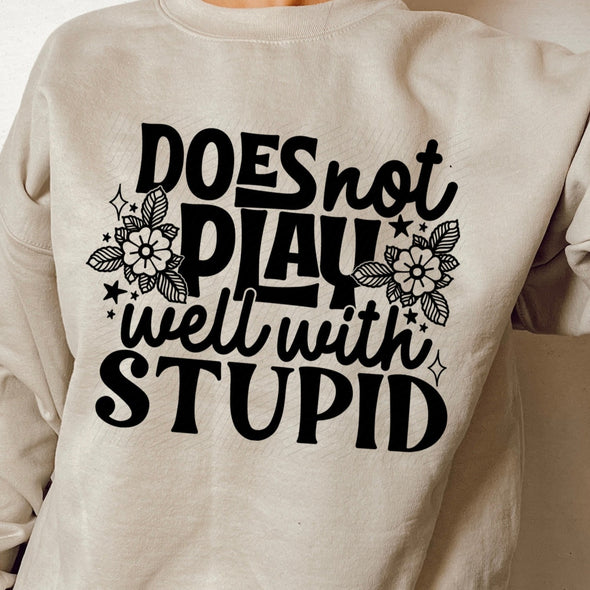 Does Not Play Well -  Screen Print Transfer