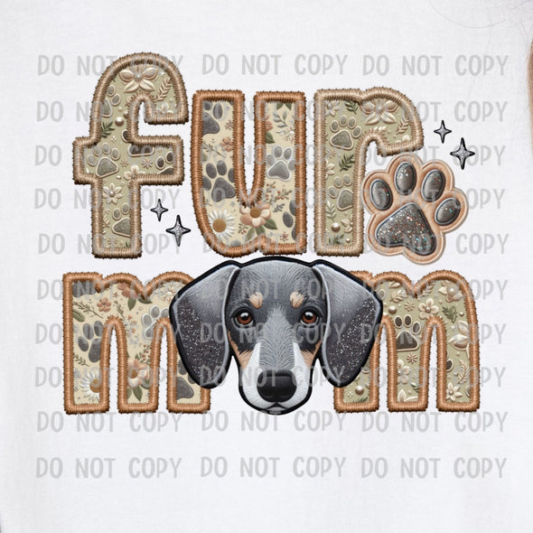 Fur Mom Dachshund Grey M6 -DTF