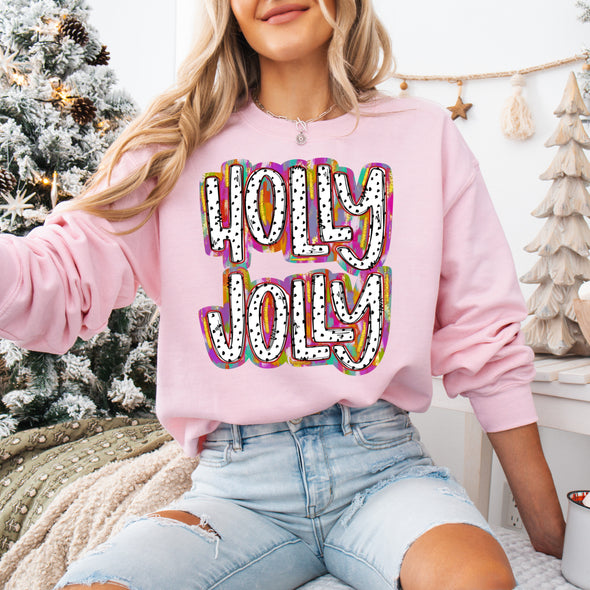 Holly Christmas Brushstroke  - DTF Transfer