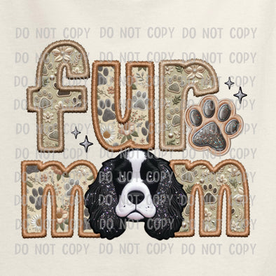 Fur Mom Cocker Spaniel - Black & White M3- DTF