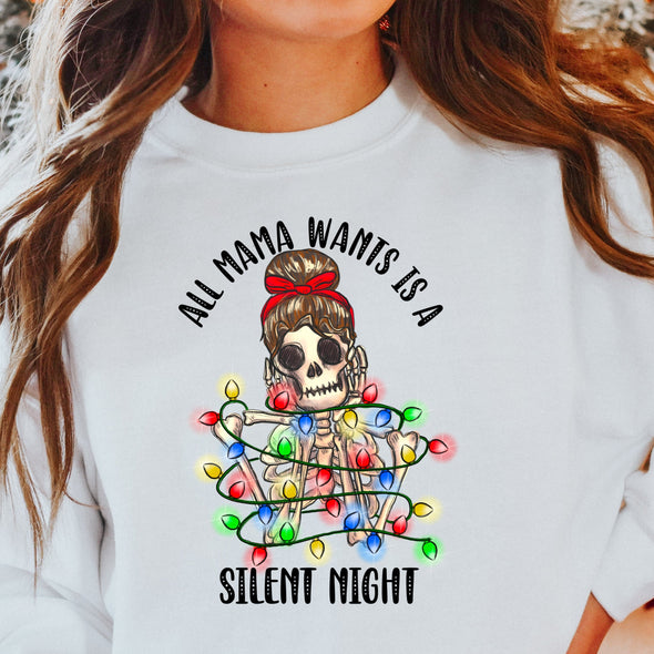 All Mama Wants Is A Silent Night Skeleton - DTF Transfer