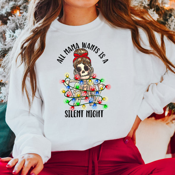 All Mama Wants Is A Silent Night Skeleton - DTF Transfer