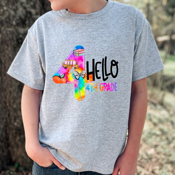 Hello 4th grade tie dye transfer- DTF