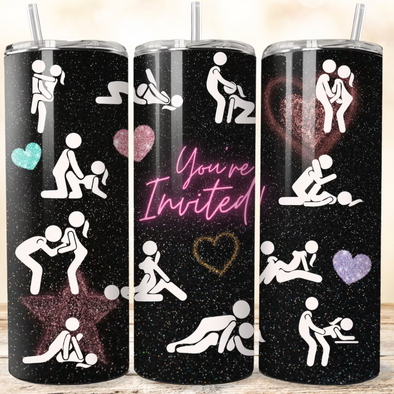 Your Invited - 20 oz Skinny Tumbler Sublimation Transfers