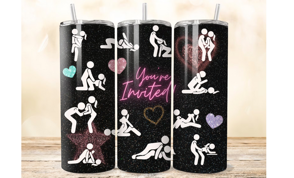 Your Invited - 20 oz Skinny Tumbler Sublimation Transfers