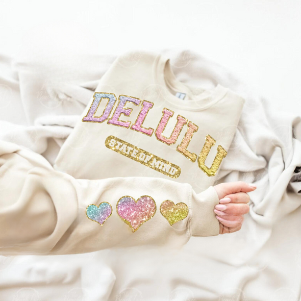 Delulu Hearts Sleeve - DTF (Shirt DTF Not Included)