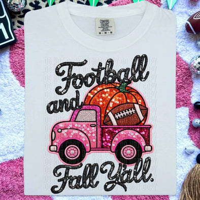 Football and Fall Y'all Faux Embroidery - DTF