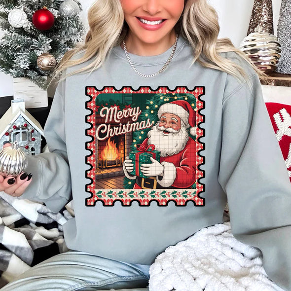 SANTA MERRY CHRISTMAS STAMP - DTF Transfer