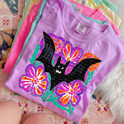 Floral Bat - DTF Transfer