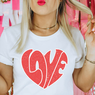 Retro Love Valentine's Day Heart - DTF