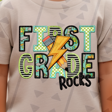 First Grade Rocks Boy Version - DTF Transfer